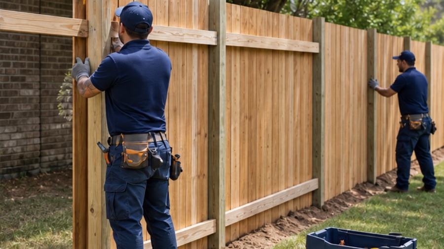 6-ft wood privacy fence