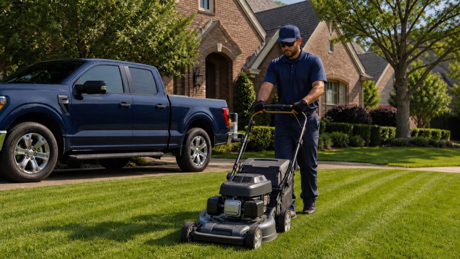Standard-lot lawn mowing