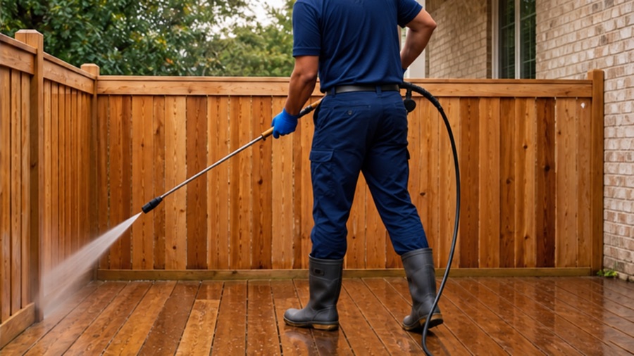 Deck pressure washing