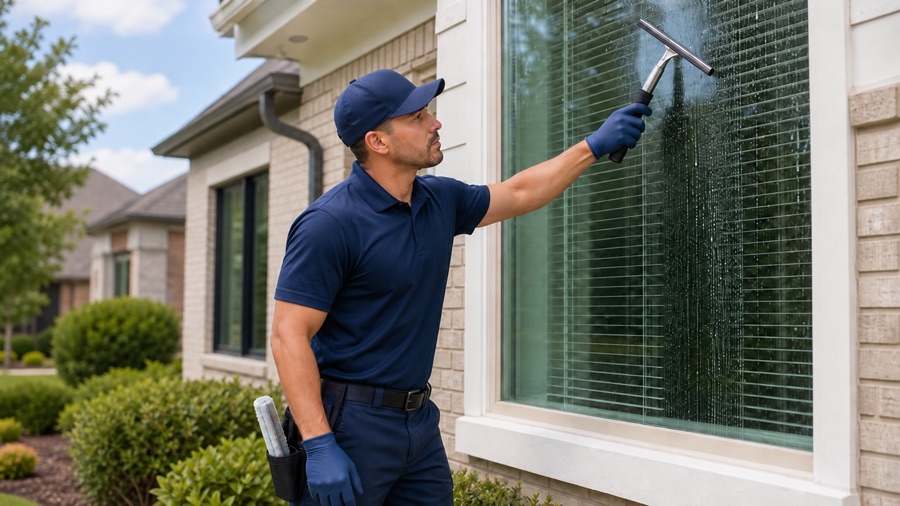 Exterior window cleaning